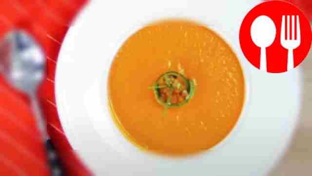 Red gazpacho with chili pepper