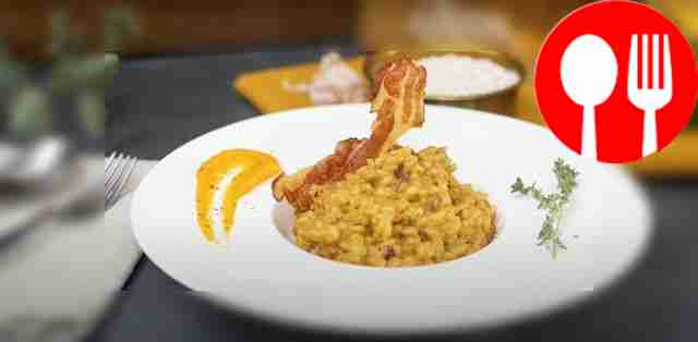 Risotto with bacon and pumpkin