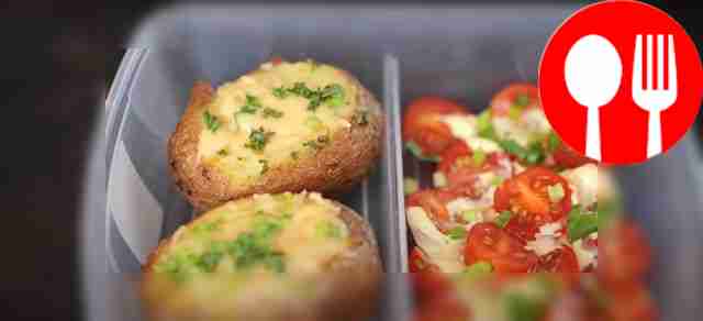 Stuffed potatoes with bacon