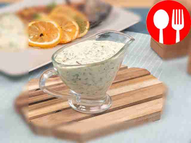 Tartar sauce with pickled cucumbers