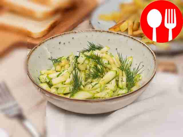 Marinated zucchini in a bag