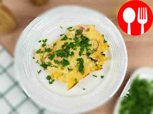 Запеканка с сосисками