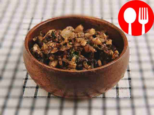 Serve the prepared mushroom appetizer in a...