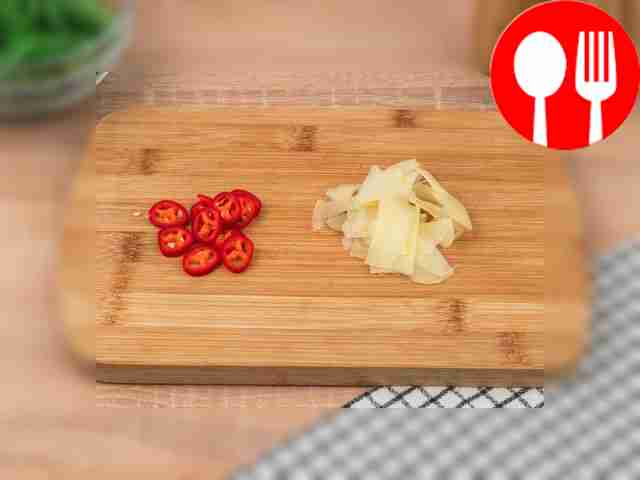 Cut the cheese into thin slices, cut the...