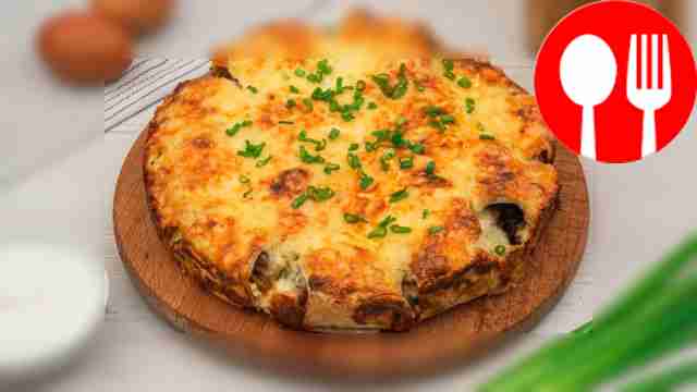 Пирог из лаваша с грибами