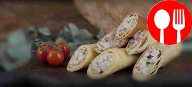 Блины с курицей и ветчиной