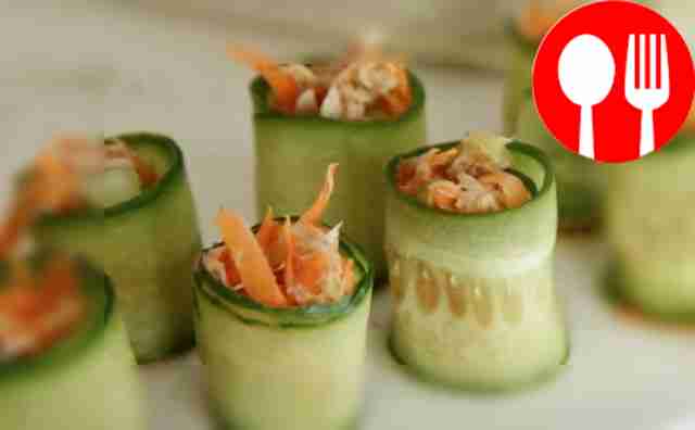 Rolls with tuna and cucumber