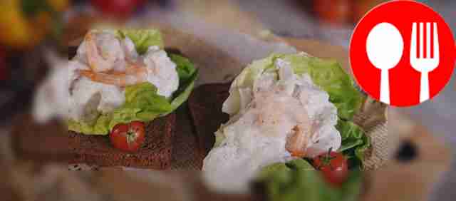 Бутерброды с креветочным салатом