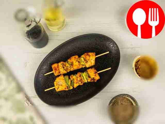 Шашлычок с семгой и цукини