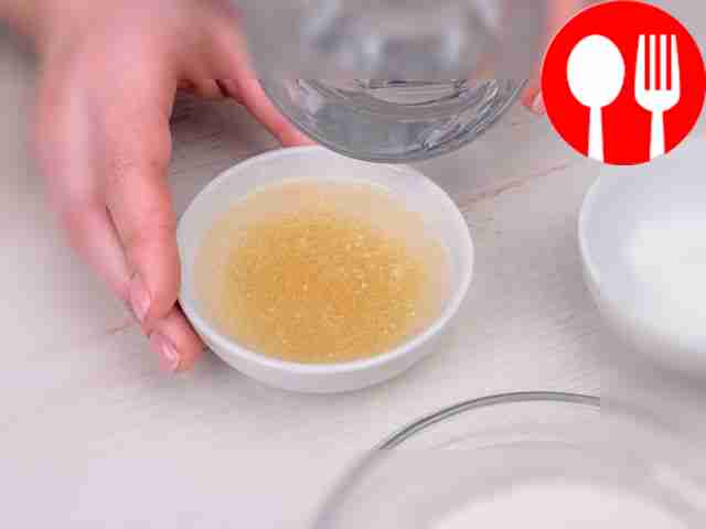 Soak the gelatin in water for 5-10 minutes.