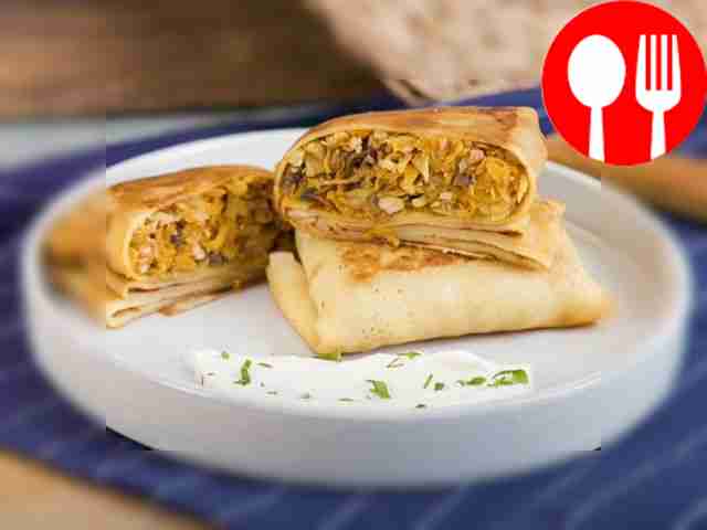 Блины с овощами, грибами и мясом