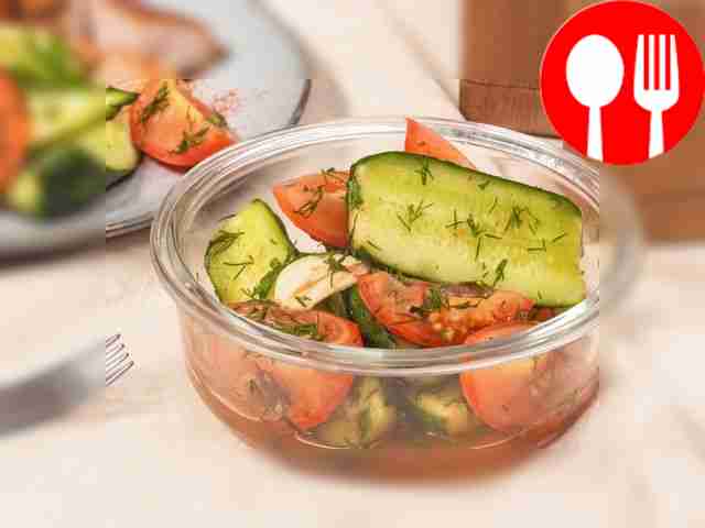 Lightly salted cucumbers and tomatoes