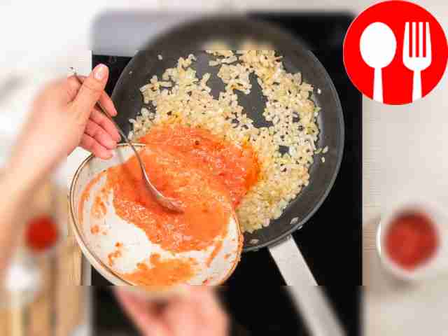 Prepare vegetables for sauce. Mash the peeled...