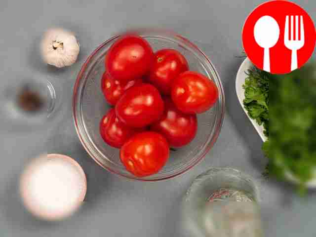 Wash tomatoes and all fresh herbs and dry....