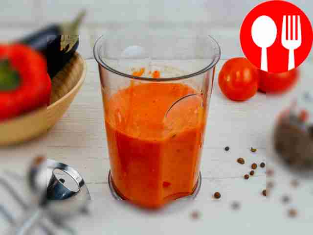 Place tomatoes, bell and hot peppers, onions...