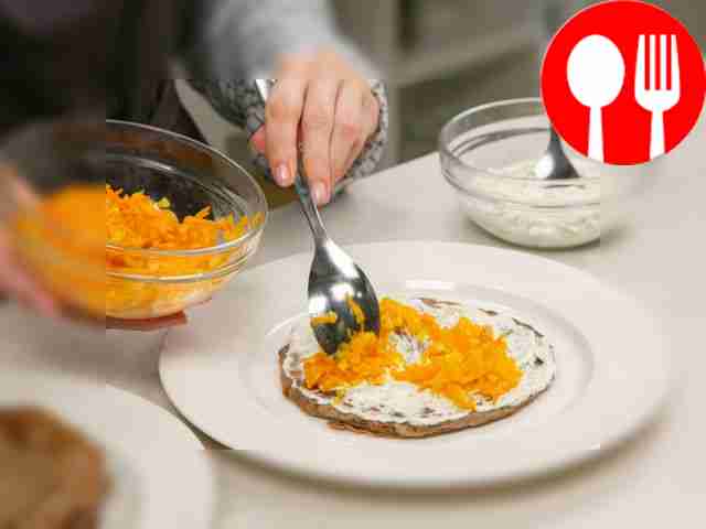 Assemble the cake. Place the first pancake on...