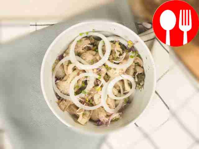 Place the pickled oyster mushrooms in a...