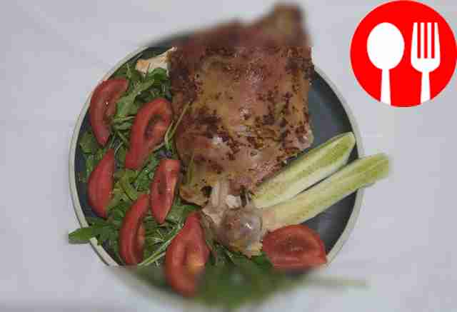 Leg of lamb with mustard in the sleeve