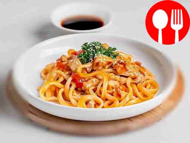 Oriental noodles with chicken teriyaki