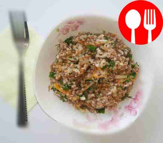 Домашняя гречка с кальмарами