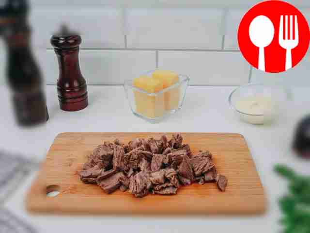 Cut the beef into small cubes. Also chop...