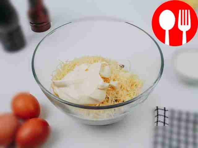 Assemble the salad: add beef, egg, grated...