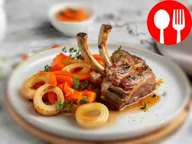 Нежная тушеная баранина с луком и морковью