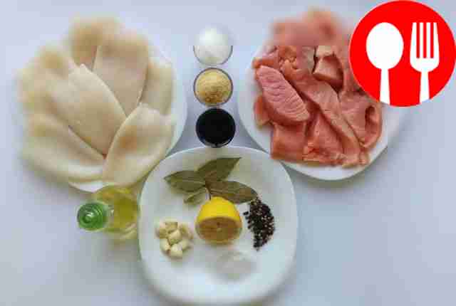 Кальмар с семгой