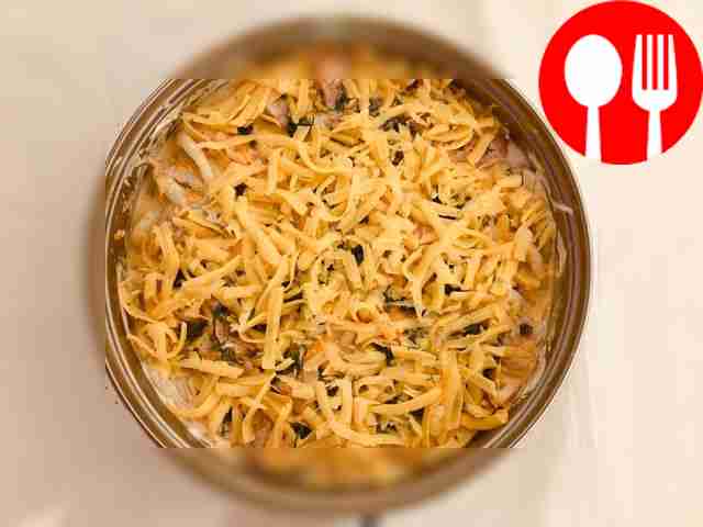 Place the contents of the frying pan on the...