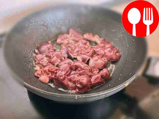 Chop each piece of liver into large cubes. Fry...
