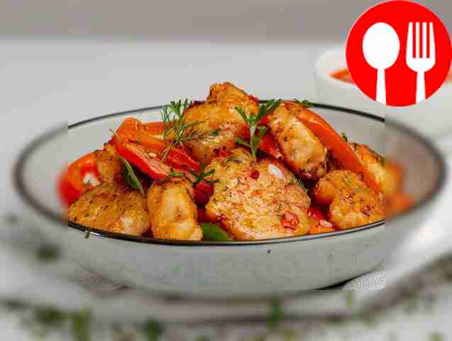 Гренадер с хрустящими овощами на воке