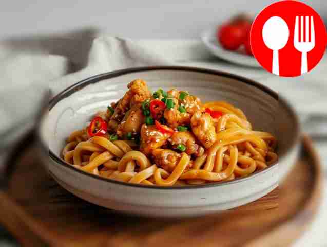 Лапша в воке с курицей