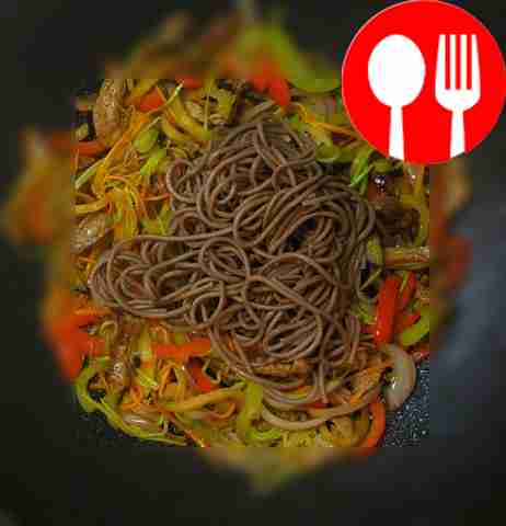 Add boiled noodles, cover and simmer over low...