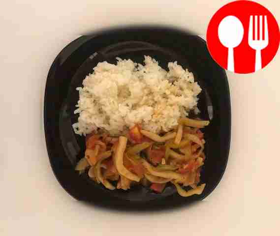 Rice with squid and shrimp