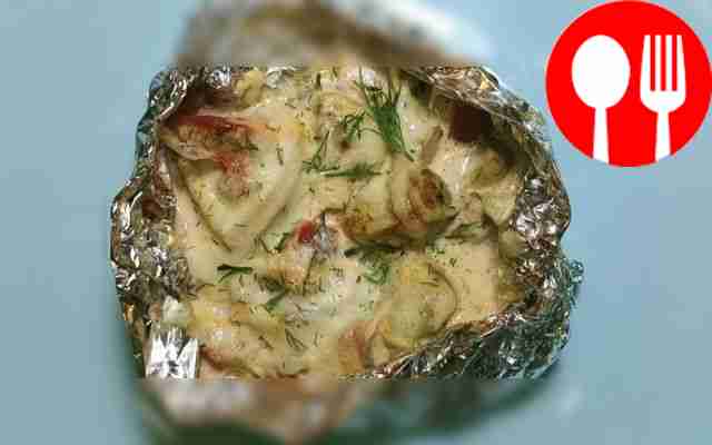 Лодочки с сыром и кальмарами в духовом шкафу