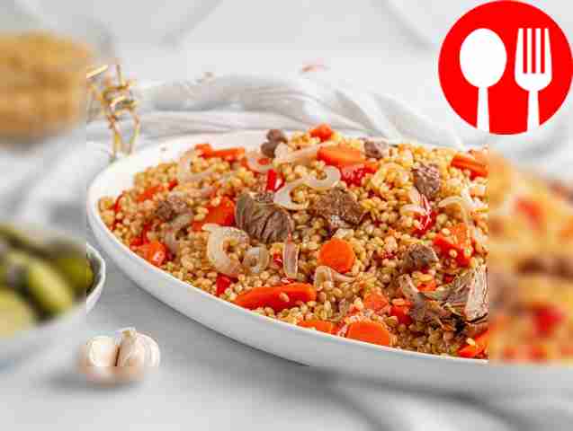 Barley pilaf with lamb