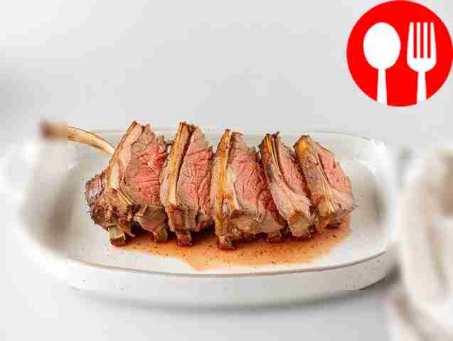 Rack of lamb in the oven