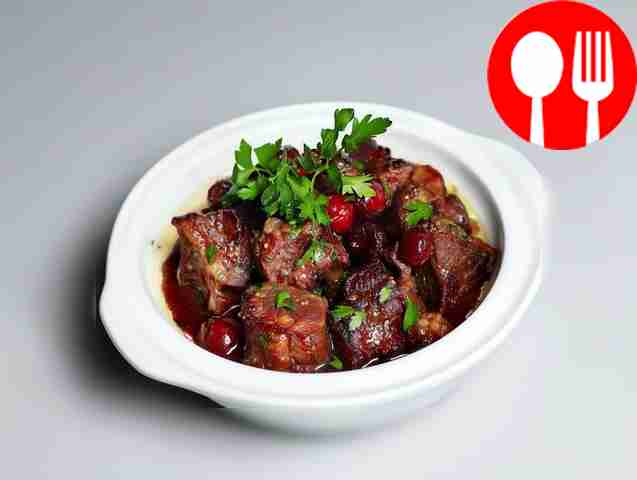 Сочная баранина с вишней и лимоном