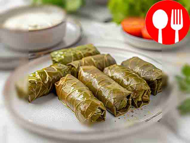 Traditional dolma with minced lamb