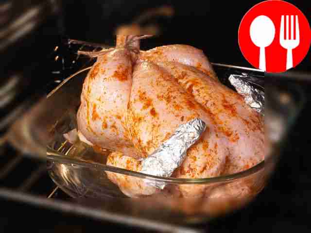 Cook chicken stuffed with mushrooms in the...