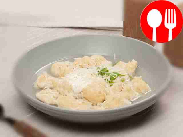 Dumplings for soup made from flour and milk