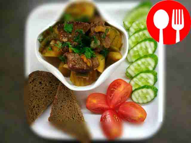 Сытная говяжья вырезка с картошкой