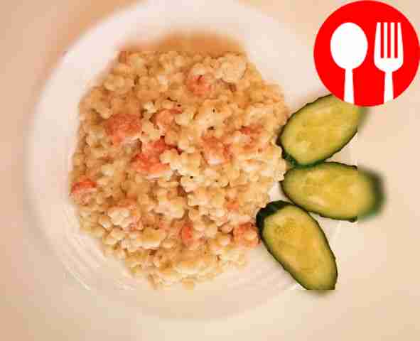 Hearty petit with shrimp