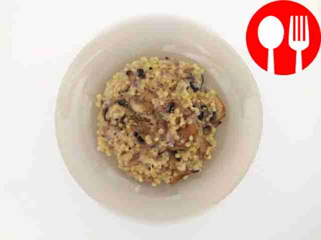 Fragrant ptitim with mushrooms