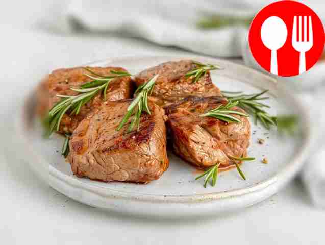 Juicy fillet mignon steak from beef tenderloin