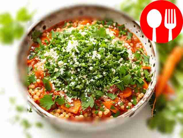 Classic pasta ptitim in tomatoes