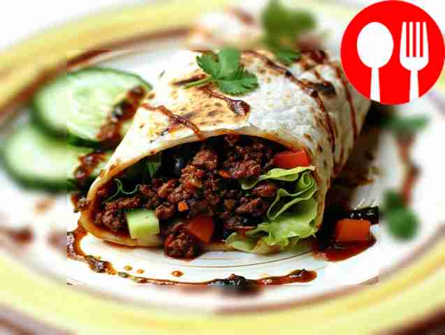 Аппетитный буррито с соусом табаско