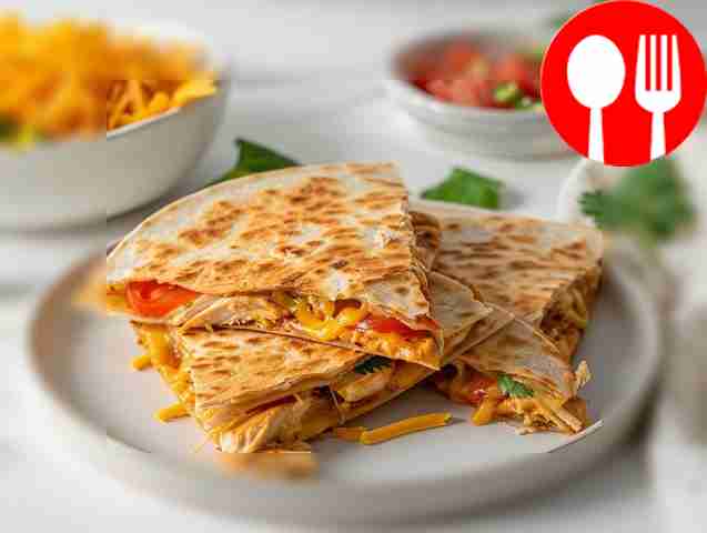 Хрустящая кесадилья с курицей