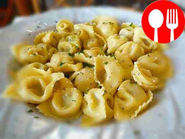 Tender tortellini stuffed with guinea fowl