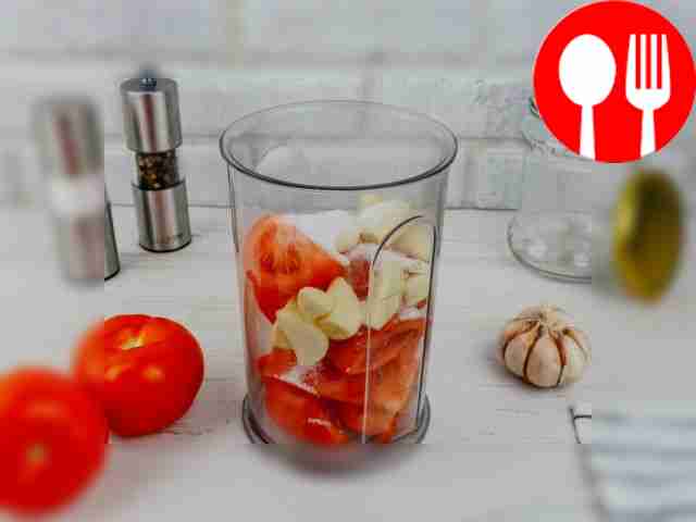 Place tomatoes and garlic in blender jug. Add...